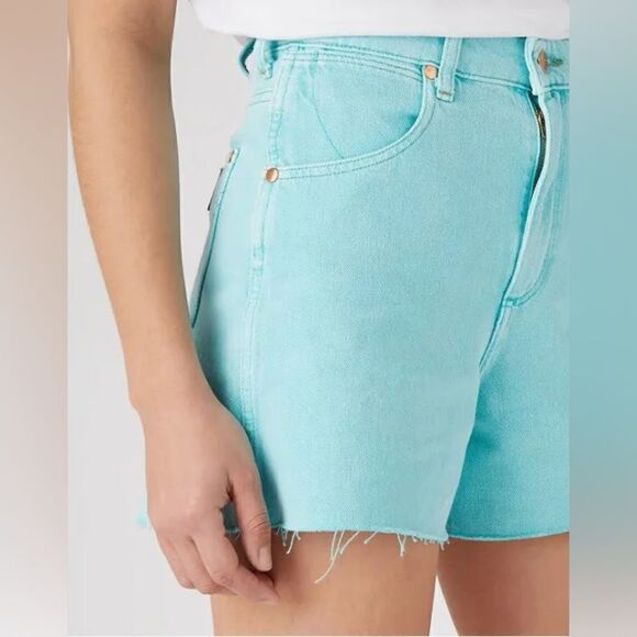 Wrangler Donna Regular Fit Cotton Denim Shorts Western Cowgirl Country Size W31 - Picture 6 of 14